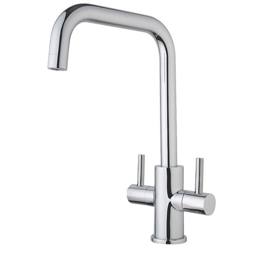 Swirl Kitchen Tap Mono Mixer Divine Chrome Dual Lever Control Built-In Aerator - Image 1