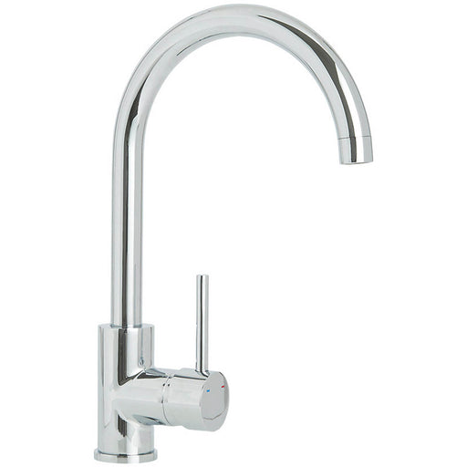 Kitchen Tap Mono Mixer Single Lever Chrome Swivel Spout Zinc Modern Faucet - Image 1