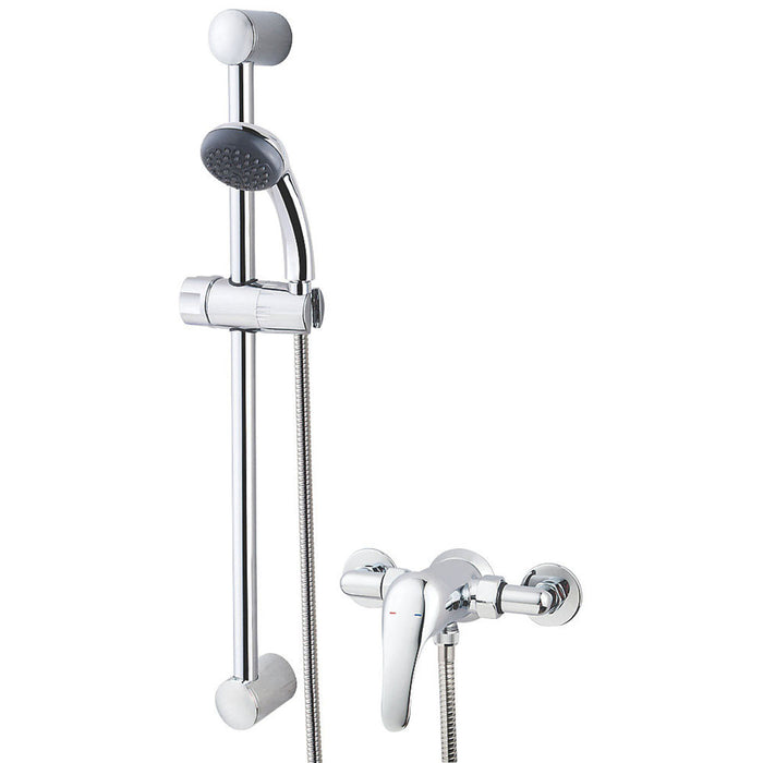 Swirl Mixer Shower Chrome Exposed Single Spray Pattern Bathroom Round Head - Image 2