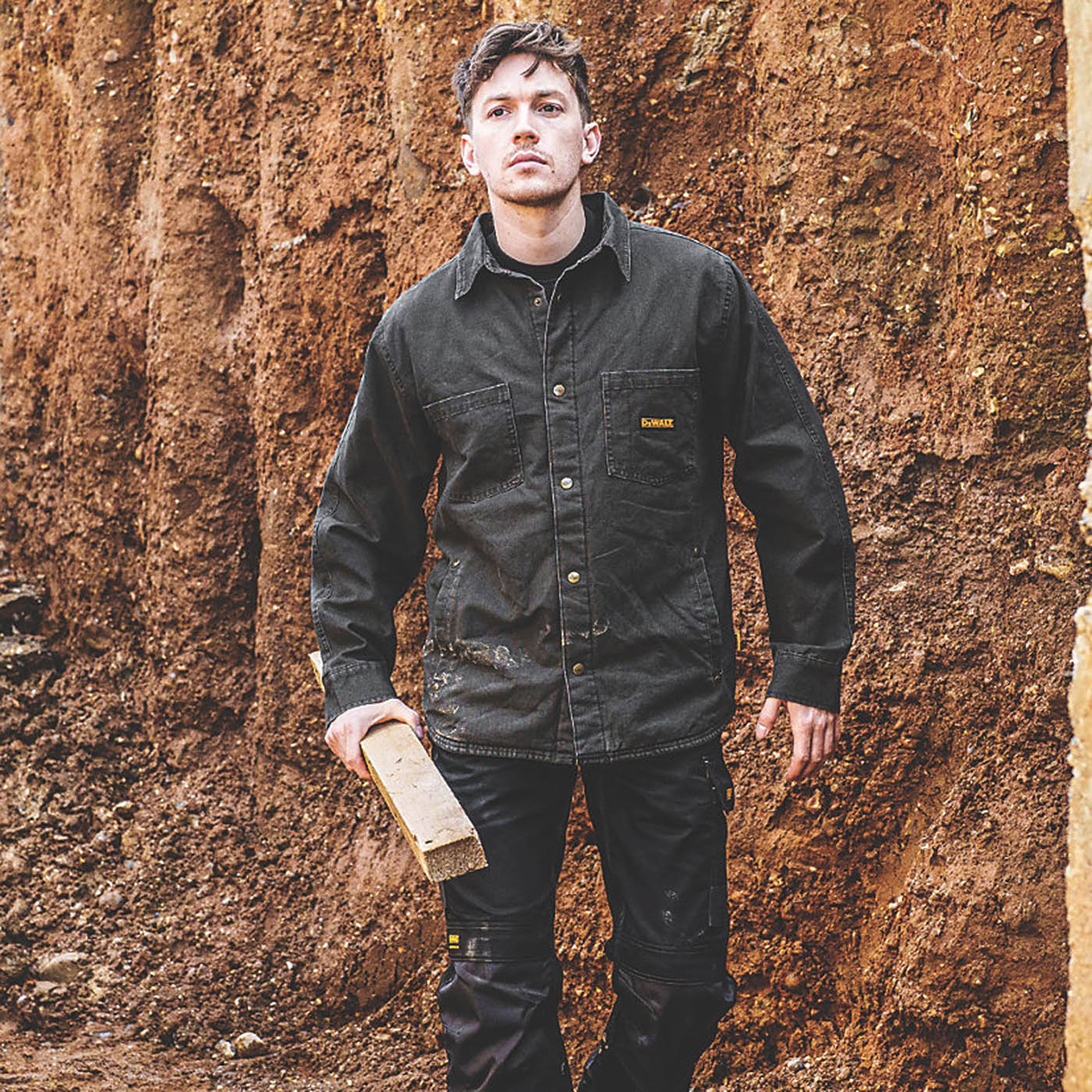 DeWalt Work Jacket Mens Grey Canvas Popper Pockets X Large 42-44" Chest - Image 5