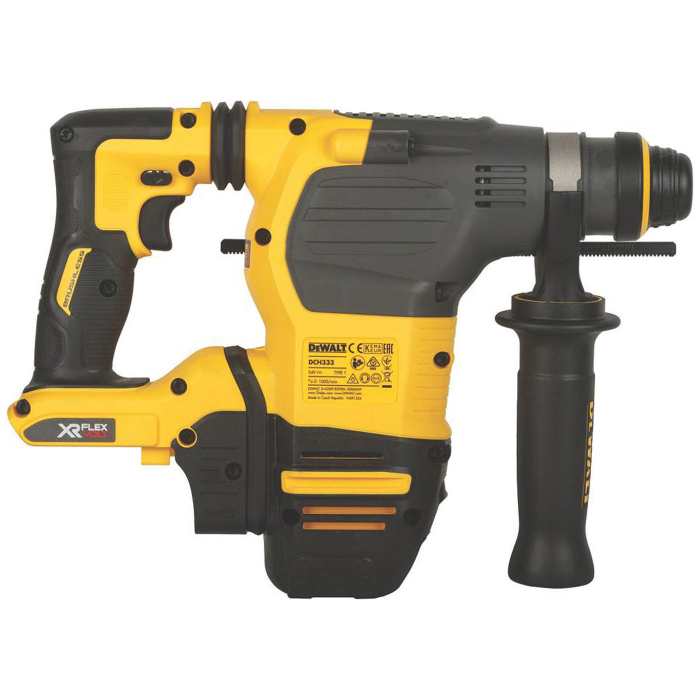 DeWalt Rotary Hammer Drill Cordless 54V Li-Ion DCH333NT-XJ SDS Plus Body Only - Image 6