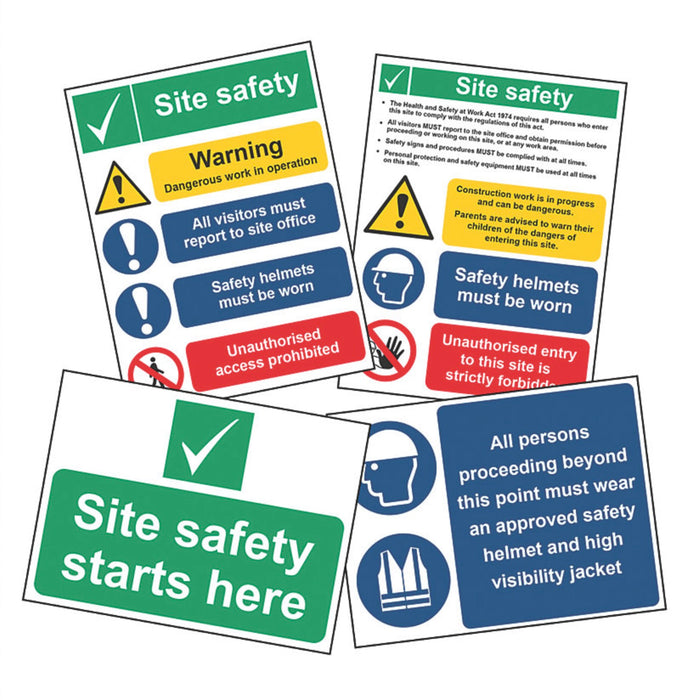 Site Safety Signs Workplace Polypropylene Health and Safety 400mm x 300mm 4 Pack - Image 2