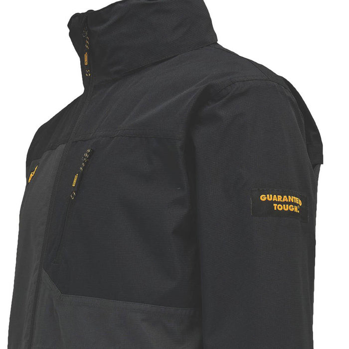 DeWalt Southampton Waterproof & Breathable Jacket Black/Grey Large Size 42-44" Chest - Image 4