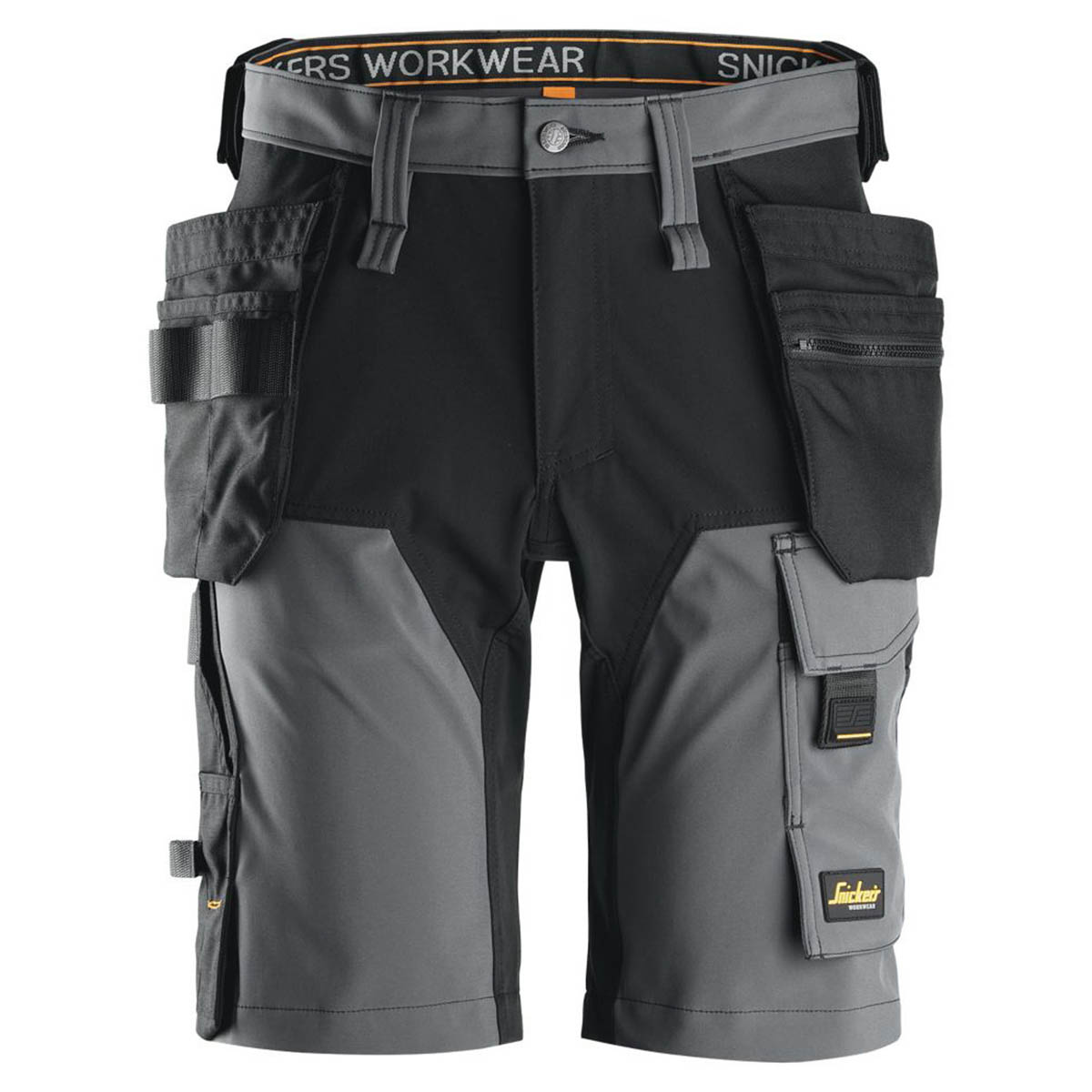 Snickers Mens Work Shorts 6175 Stretch Steel Grey Black Cargo Pocket 35" W - Image 1