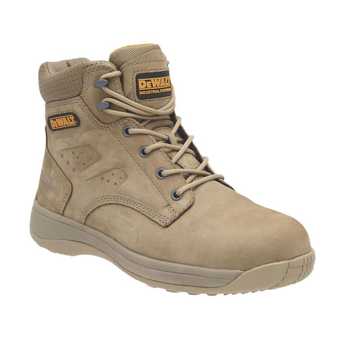 DeWalt Safety Boots Mens Standard Fit Stone Leather Lightweight Steel Toe Size 8 - Image 1