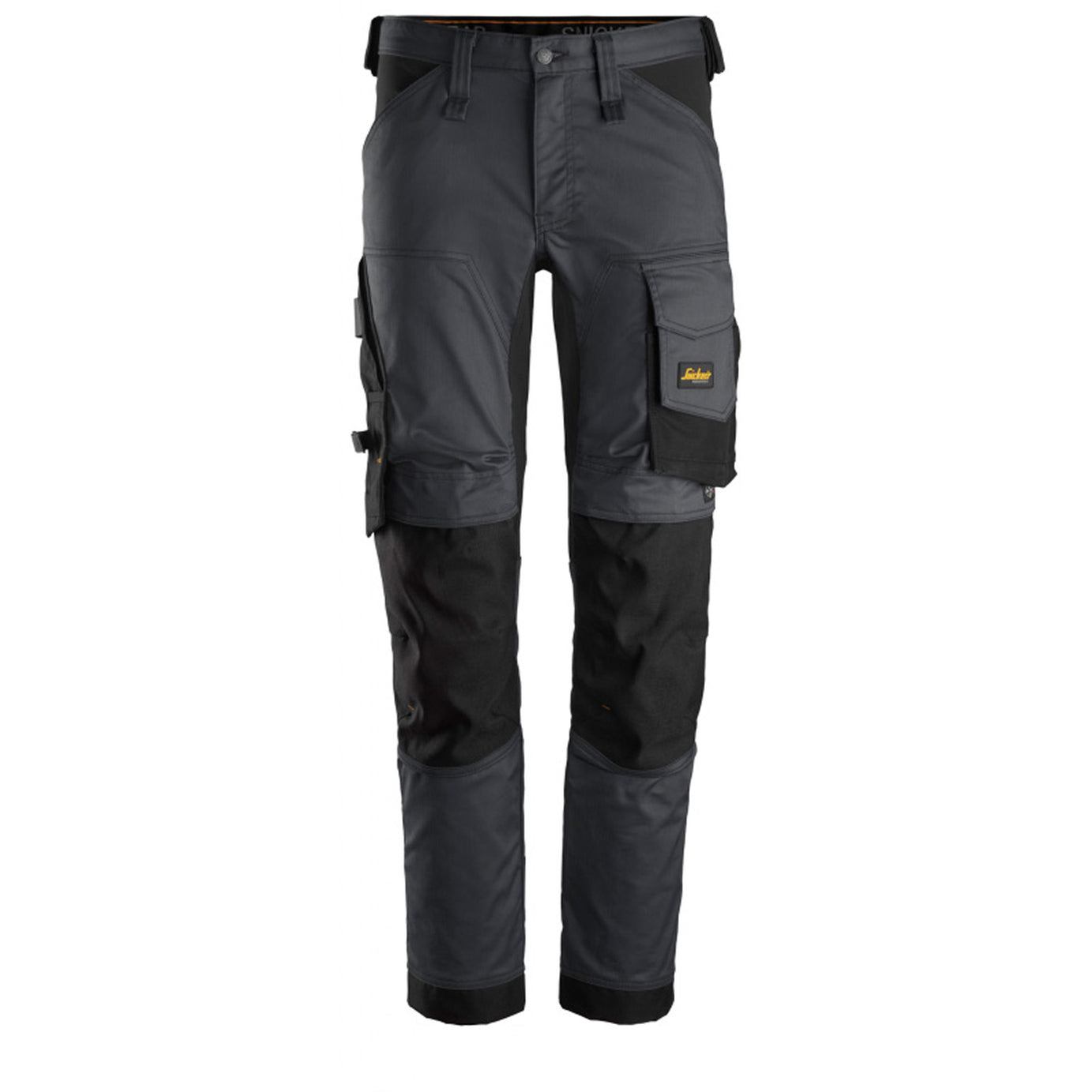 Snickers Work Trousers Mens Slim Fit Grey Black Stretch Multi Pockets W30 L32 - Image 3