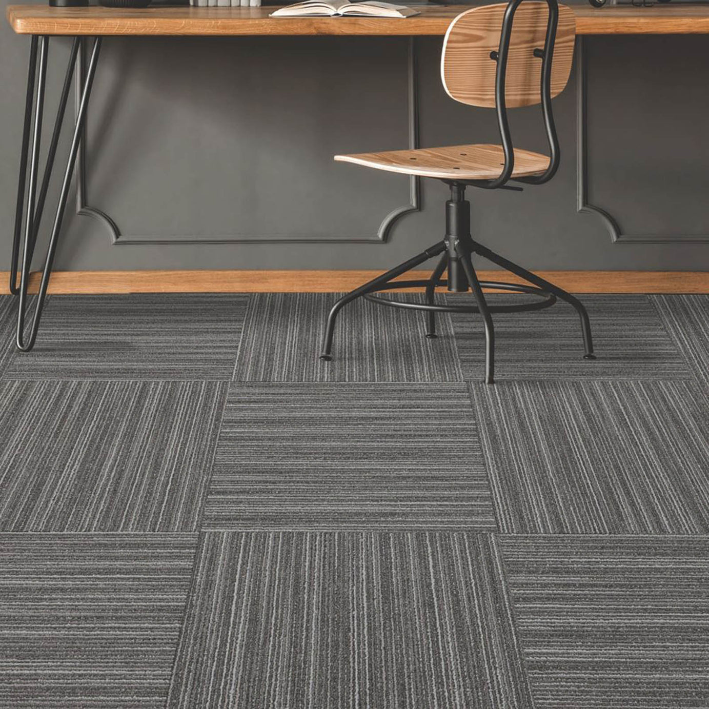 Carpet Tiles Tungsten Grey Bitumen Backing Hardwearing 500 x 500mm 20 Pack - Image 3