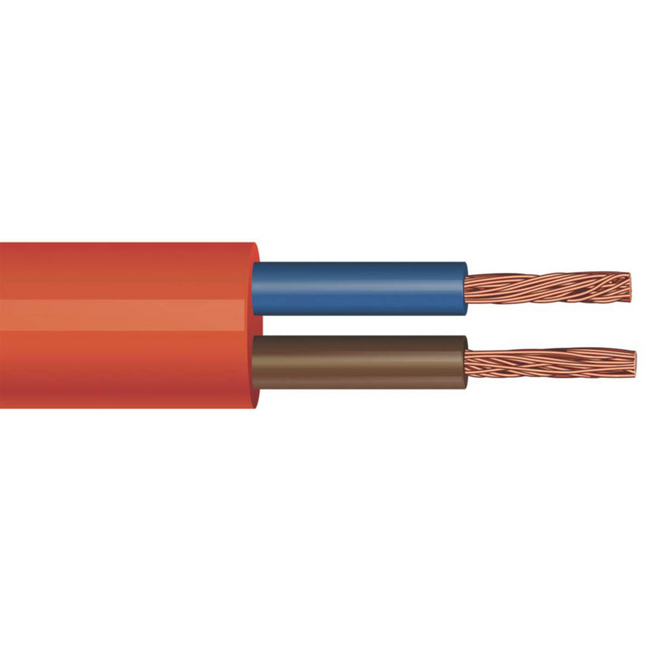 Electrical Cable Drum Flexible Orange 2-Core Indoor Round Bare 0.75mm² 25m - Image 1