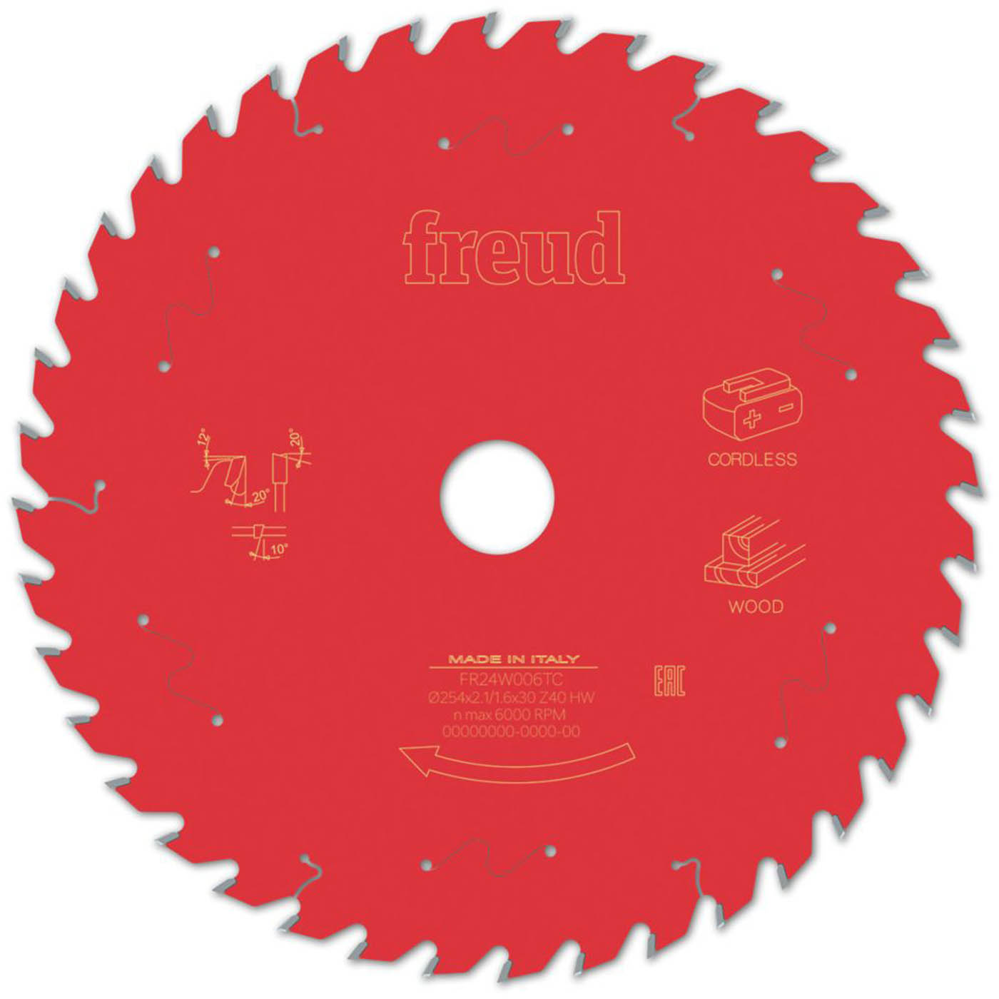 Freud Circular Saw Blade F03FS10073 40T 254x30mm Hardwood Softwood Plywood MDF - Image 1