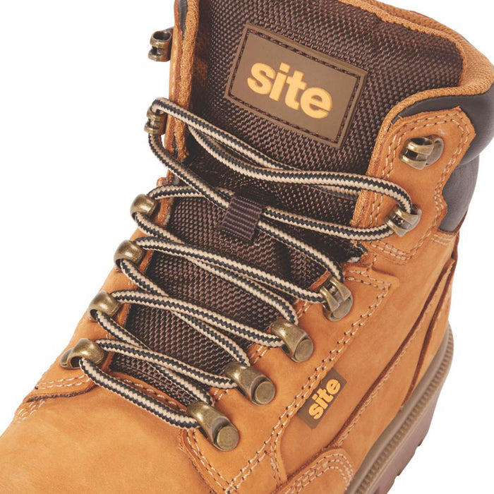 Site Safety Boots Womens Wide Fit Honey Leather Work Shoes Steel Toe Size 7 - Image 4