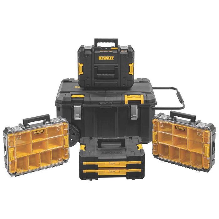 DeWalt Tool Box Set Chest Storage TSTAK With Handles Wheels Durable Set of 5 - Image 1