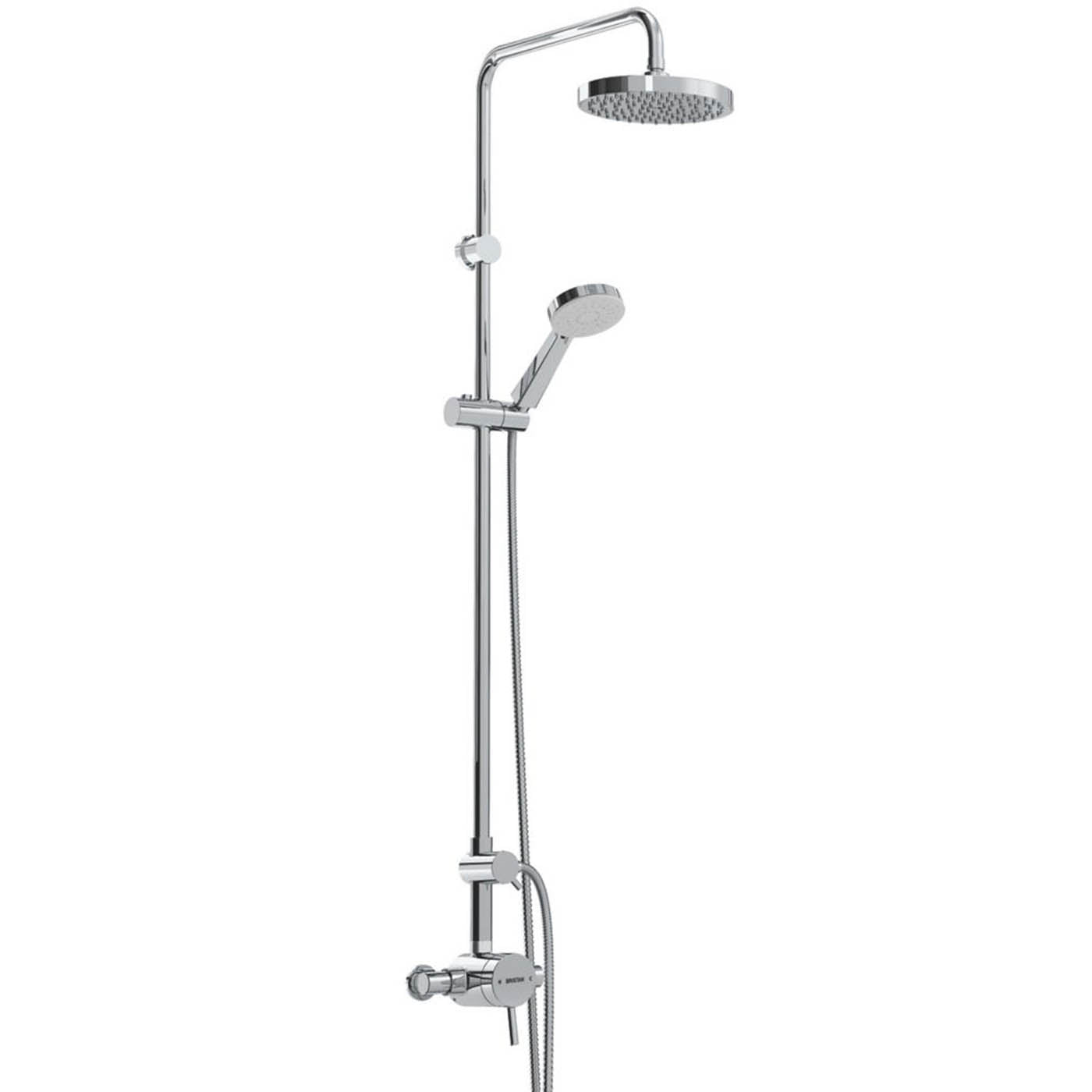 Bristan Mixer Shower Thermostatic Prism Rear-Fed Exposed Chrome Twin Round Head - Image 1