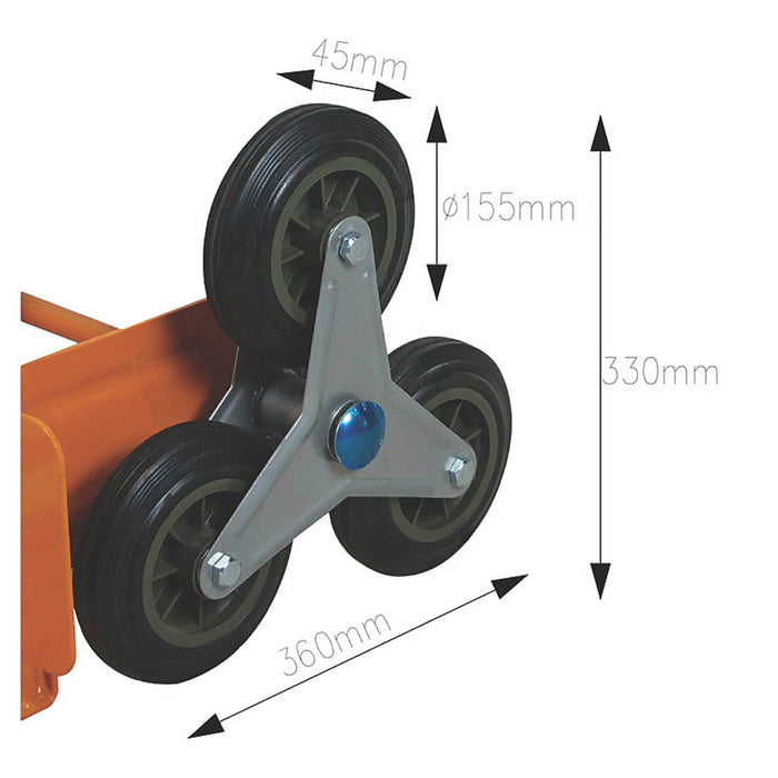 Magnusson Truck Stair Climbing Steel Orange Tri Star Wheels Easy Loading Durable - Image 2