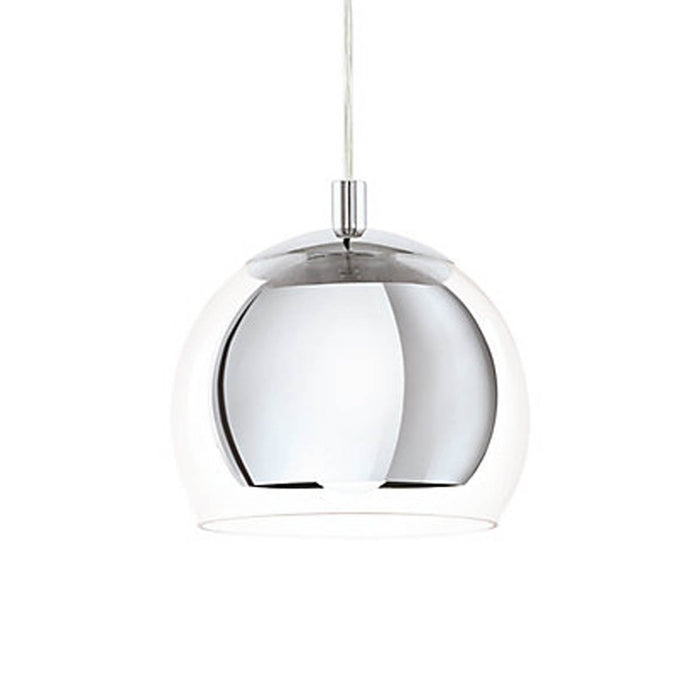 Pendant Ceiling Light Silver Single Hanging Adjustable Drop Clear Glass Shade - Image 2