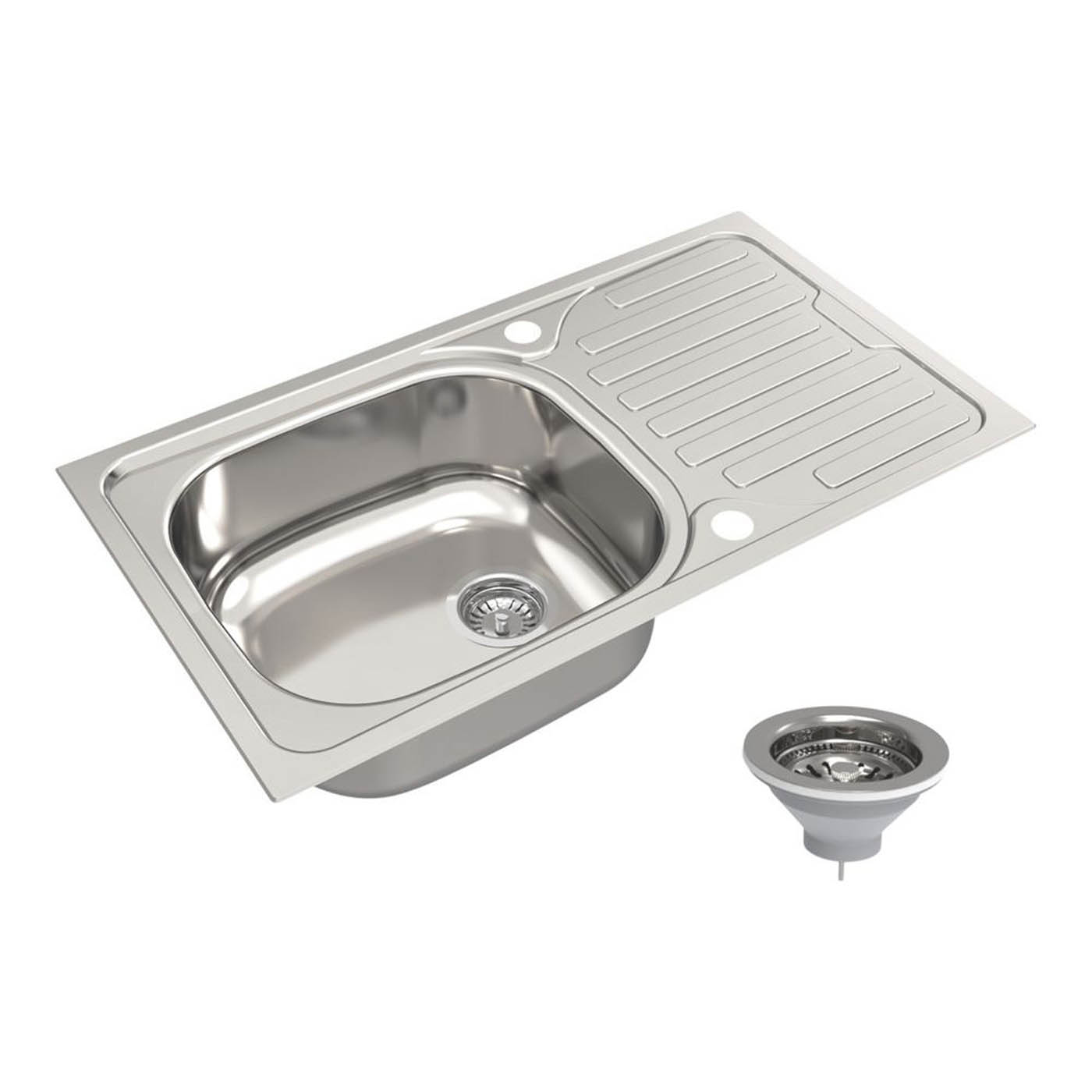 Jabiri Compact 1 Bowl  Satin Stainless Steel Sink 600mm x 500mm - Image 6