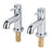 Basin Pillar Taps Pair Twin Chrome Double Lever Bathroom Sink Modern - Image 1