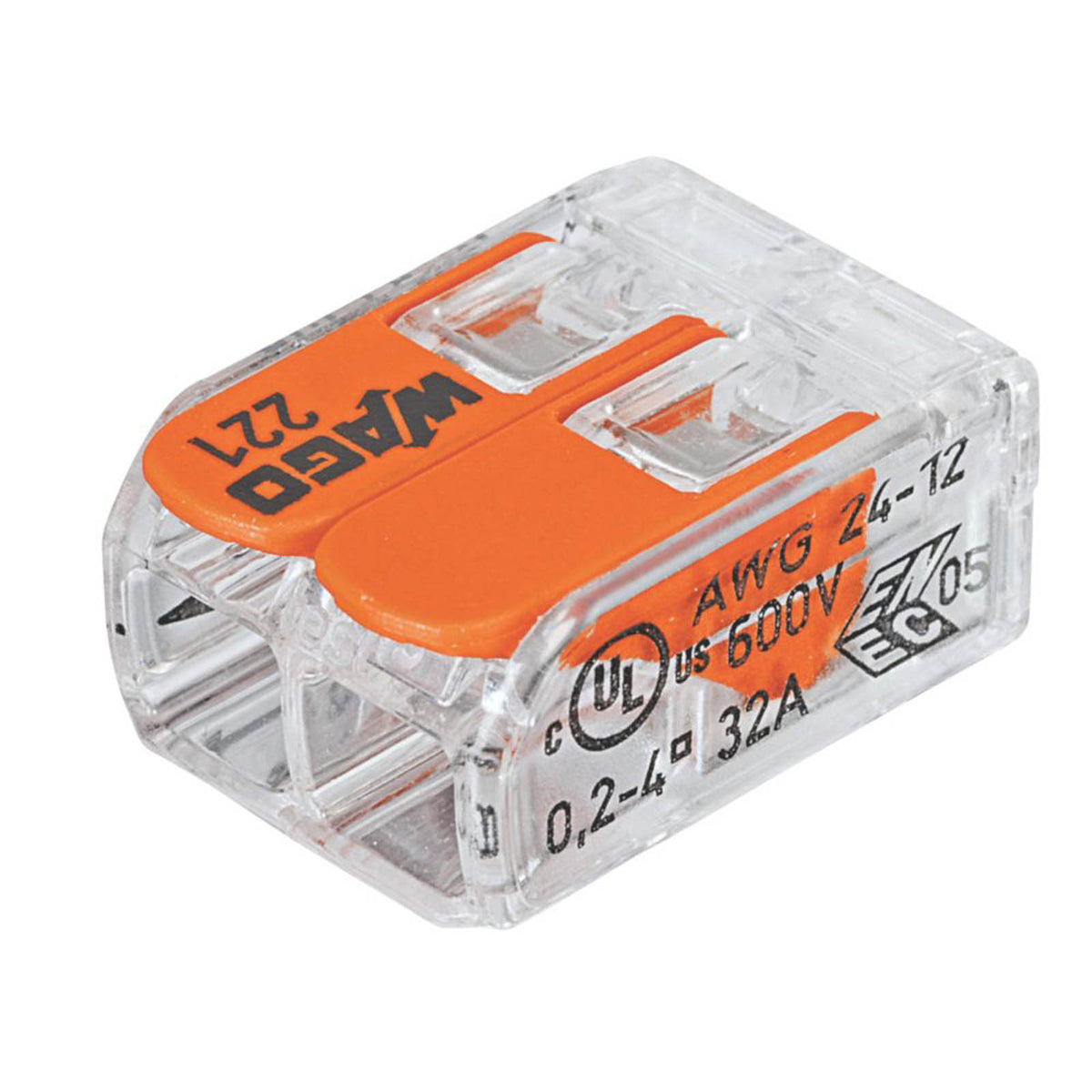 Wago 221 Series 32A 2-Way Lever Connectors 100 Pack - Image 1