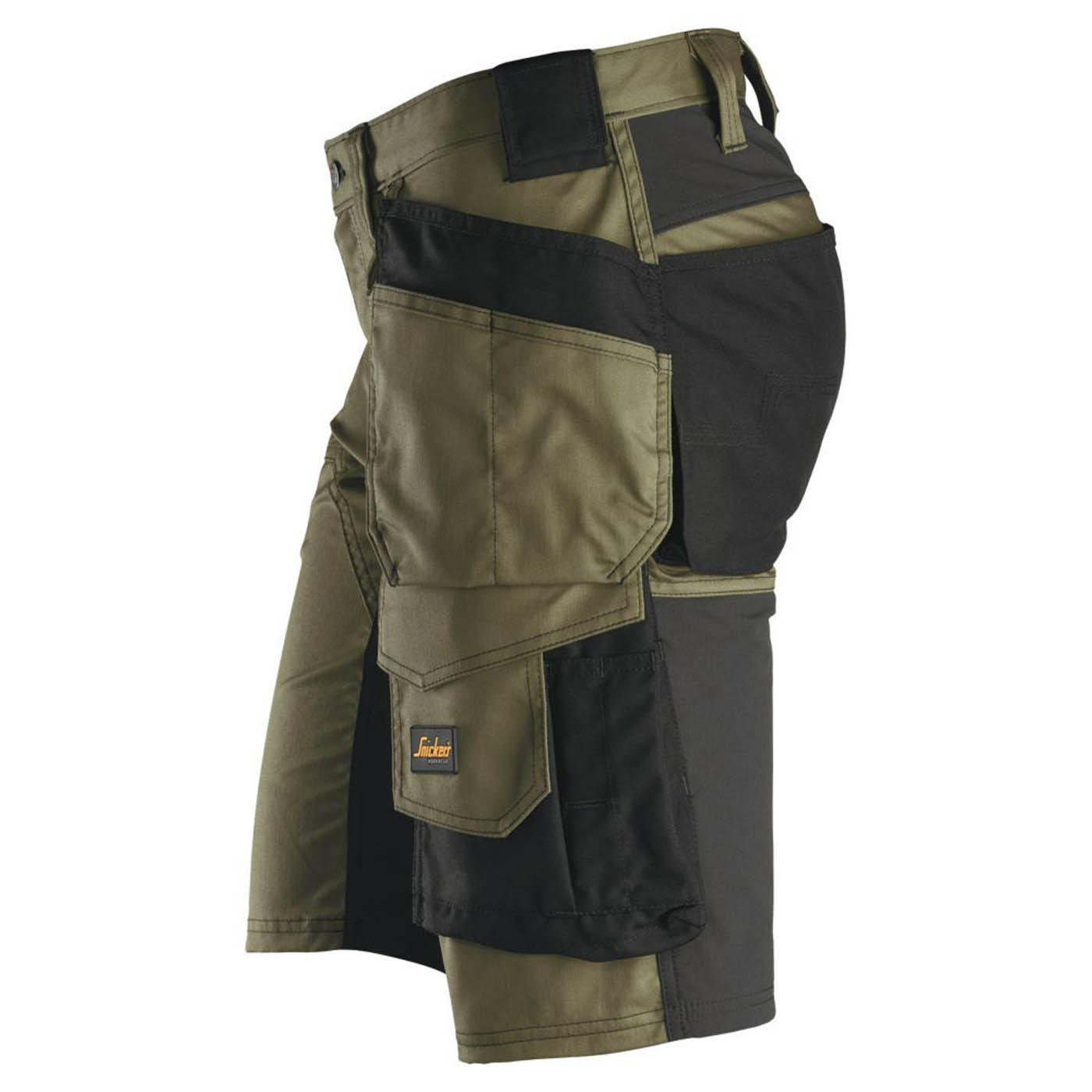 Snickers Work Shorts 6141 Mens Slim Fit Khaki Green Stretch Multi Pockets 33W - Image 4