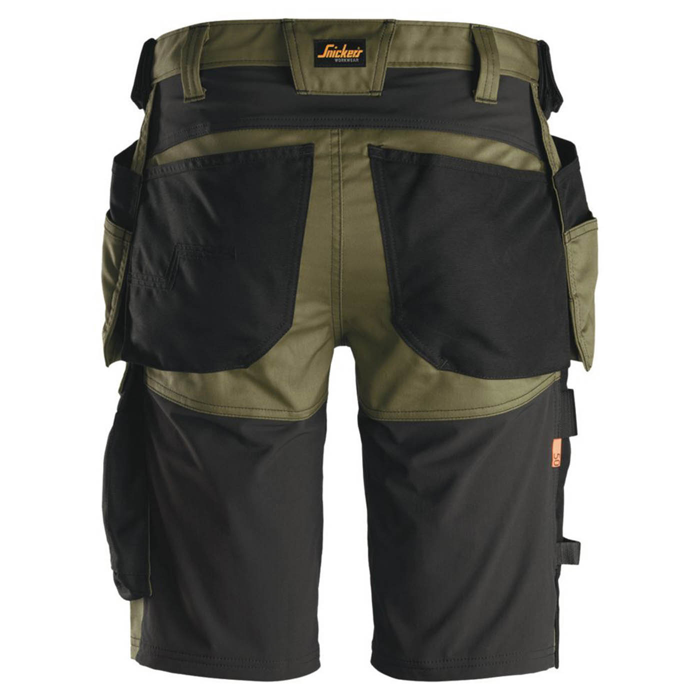 Snickers Work Shorts 6141 Mens Slim Fit Khaki Green Stretch Multi Pockets 33W - Image 5