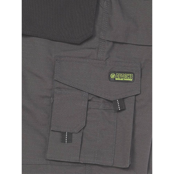 Work Shorts Mens Cargo Holster Pocket Breathable Grey / Black Lightweight 34" W - Image 3