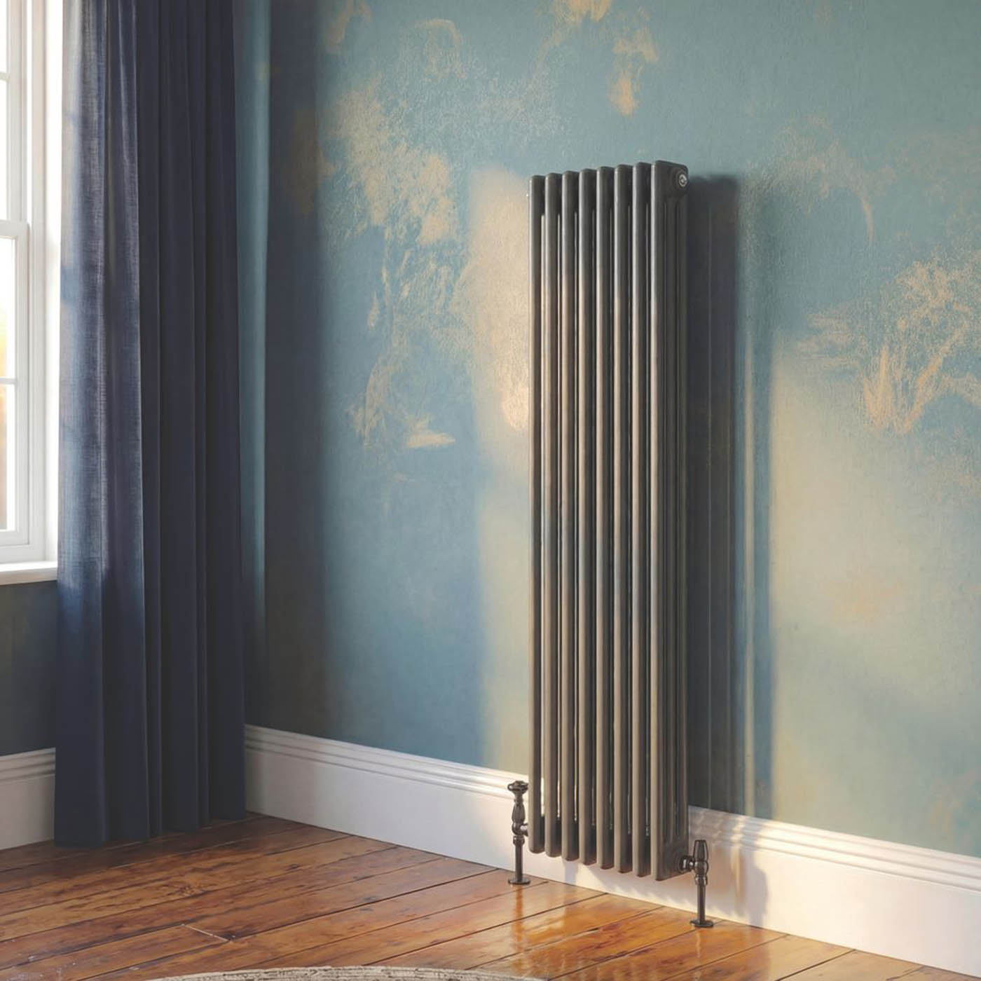 Flomasta Vertical 3 Column Radiator Anthracite 1800mm x 380mm 4520BTU - Image 2