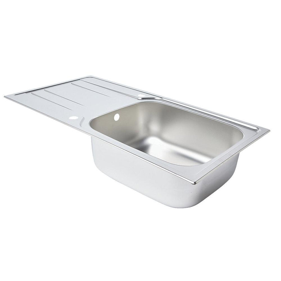 Kitchen Sink 1 Bowl Reversible Drainer Rectangular Stainless Steel 100x50cm - Image 3