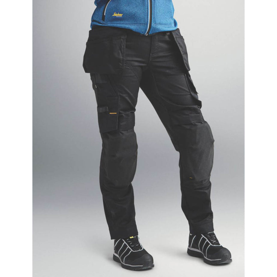 Snickers Work Trousers Womens Slim Fit Black Stretch Multi Pockets Size 10 31"L - Image 6