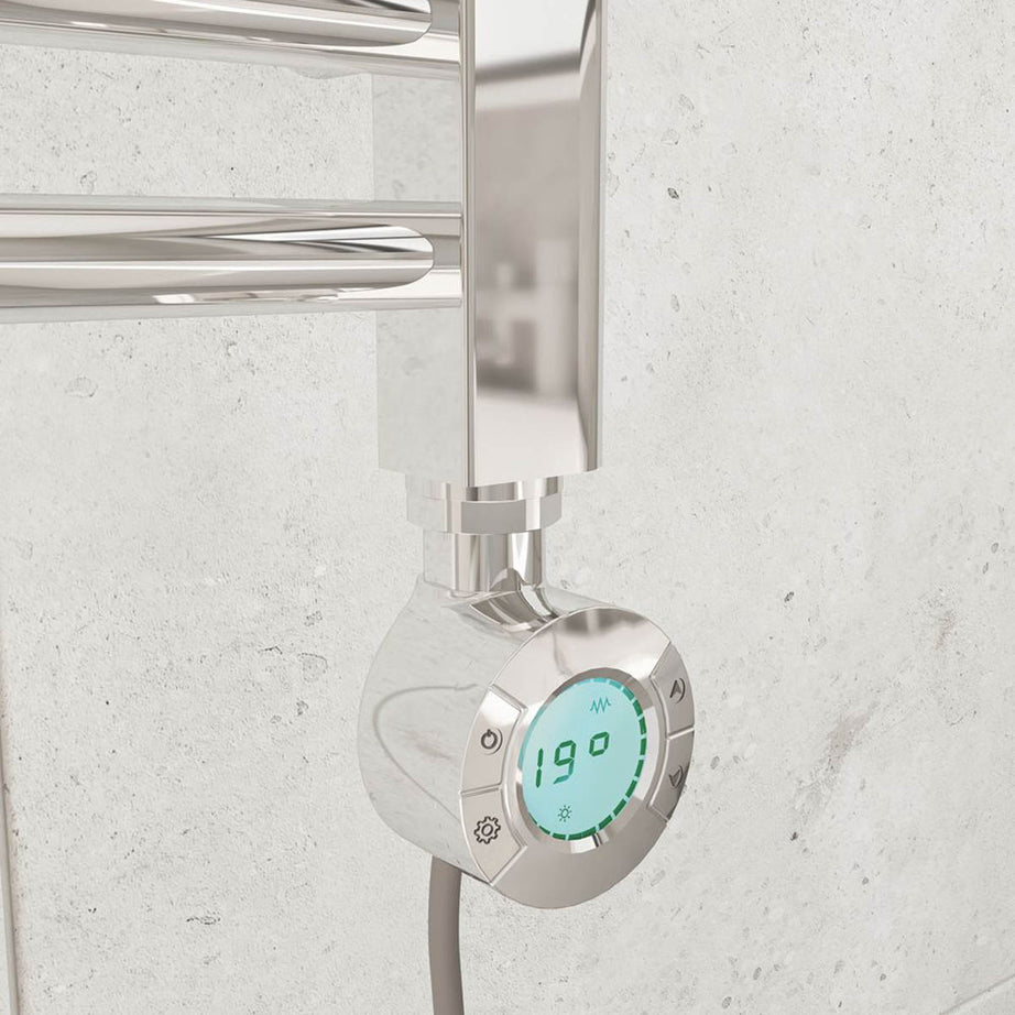 Flomasta Electric Towel Rail Radiator Chrome Flat Bathroom Warmer (H)80x(W)60cm - Image 3