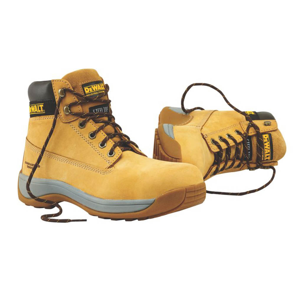 Safety Boots Mens Womans Leather Tan Ankle Lace Up Steel Toe Metal SB SRA Size 6 - Image 1