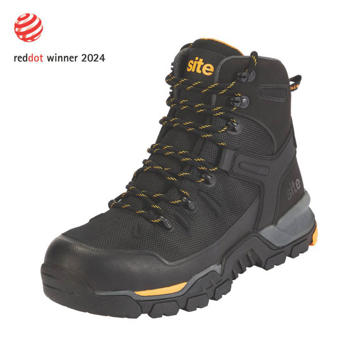 Site Safety Boots Mens Standard Fit Black Synthetic Shoes Aluminium Toe Size 11 - Image 1