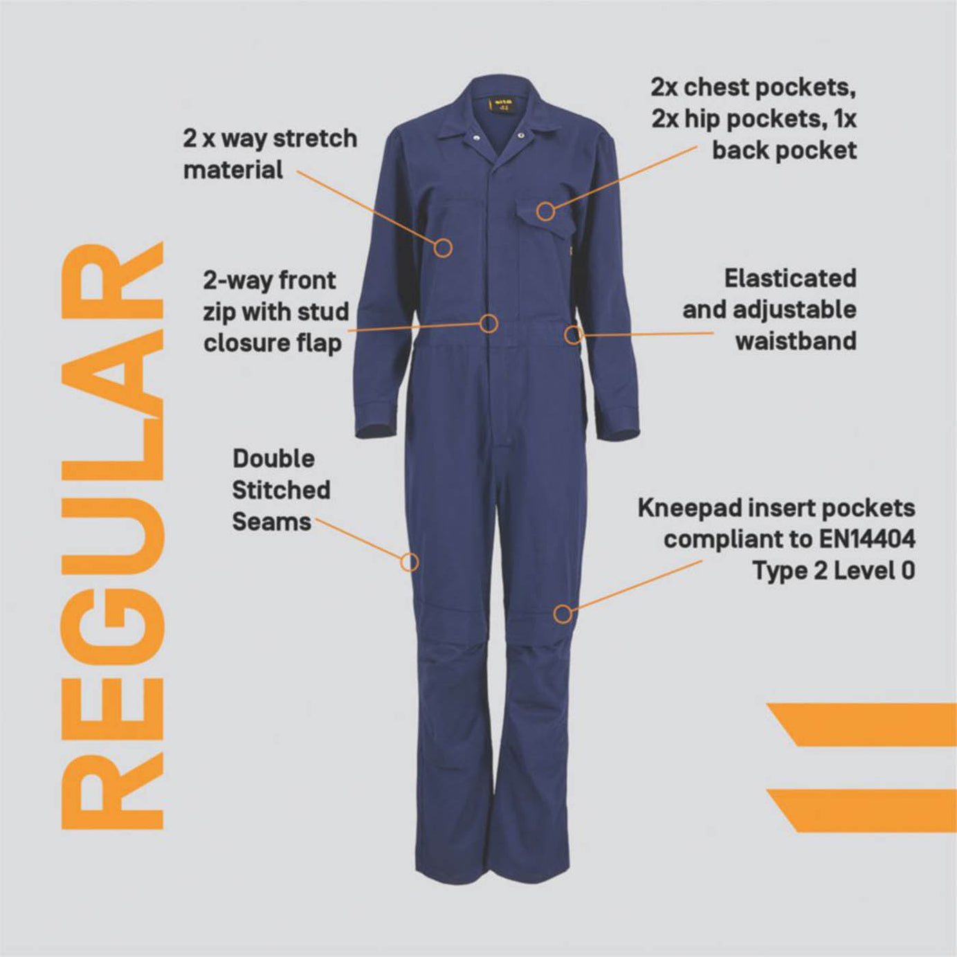 Site Womens Coveralls Overalls Boilersuit Stretch Blue Betoia Size 16 28" L - Image 3