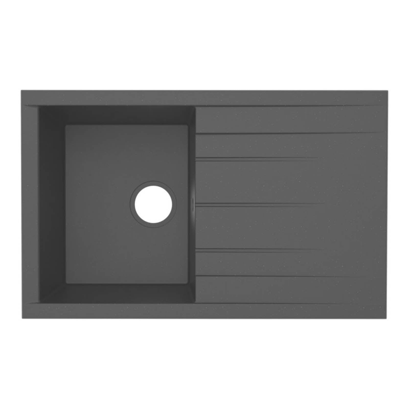 Swirl Erzen 1 Bowl  Black Composite Sink 800mm x 500mm - Image 3