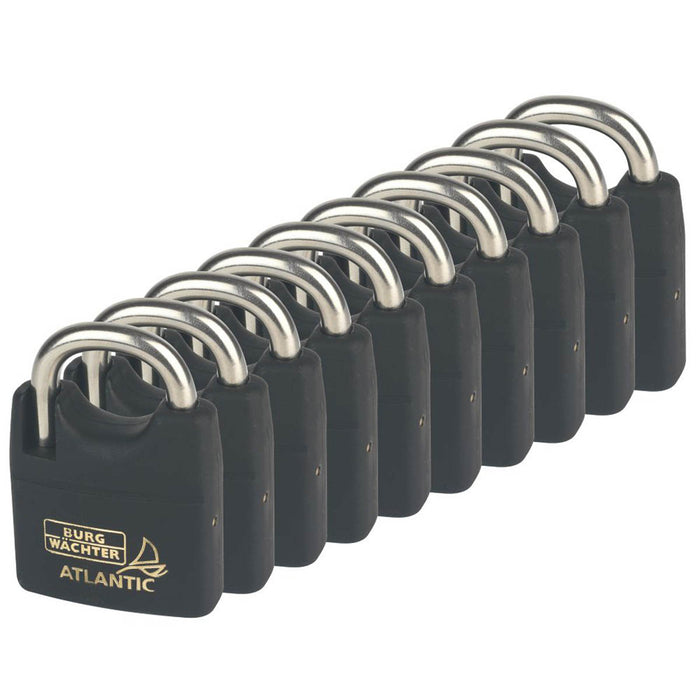 Padlocks Heavy Duty Black Brass 40mm Safety Security 2 Key Per Lock Pack Of 10 - Image 1