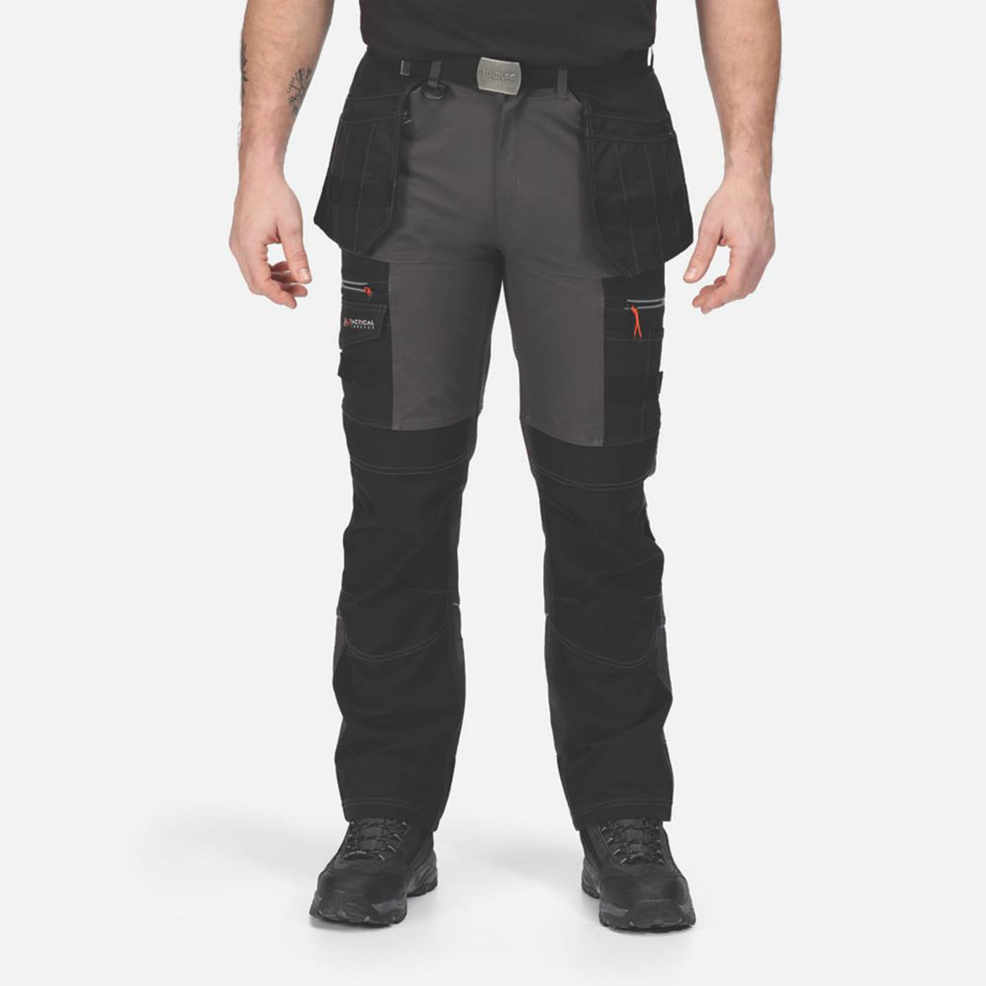 Regatta Work Trousers Mens Classic Fit Grey Black Stretch Multi Pockets 44W 29L - Image 6