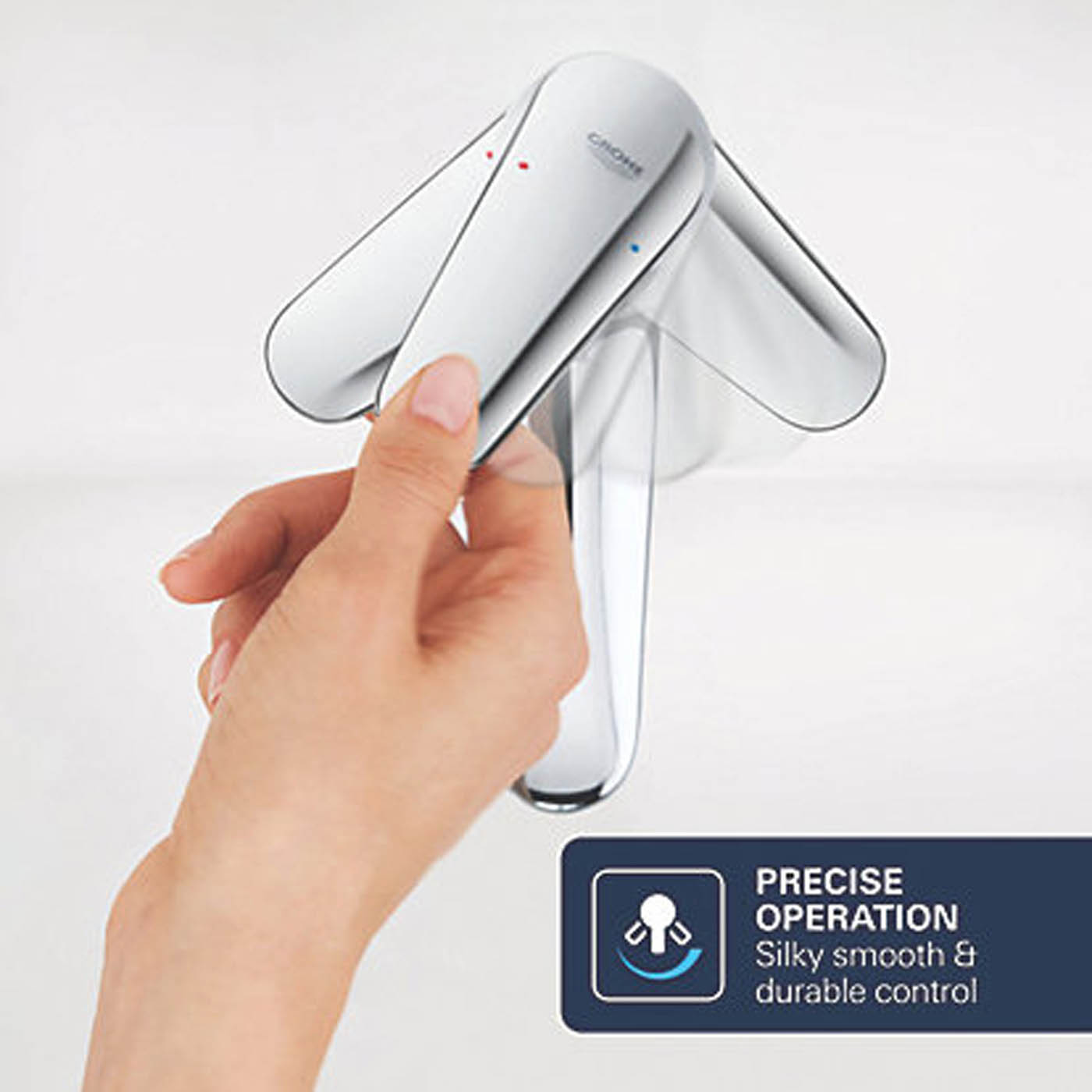 Grohe Dice Chrome 302mm Tall Lever Mono Basin Mixer Tap - Image 3