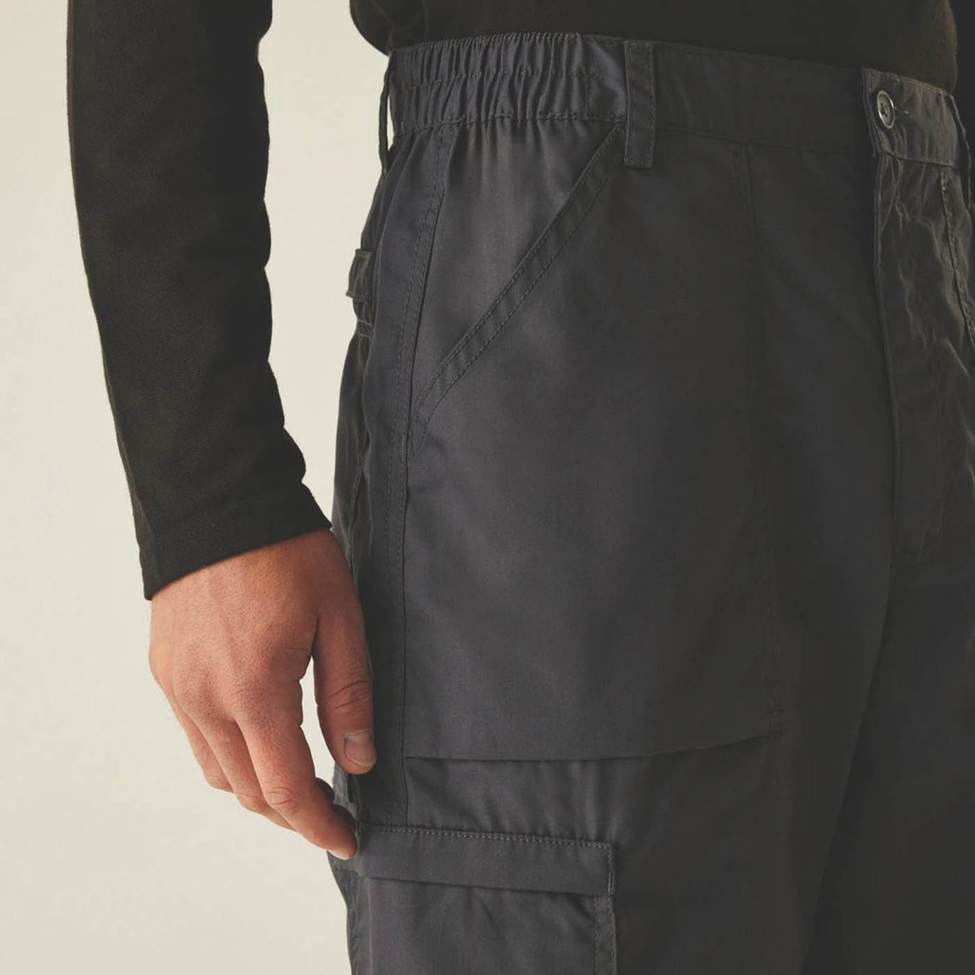 Regatta Work Trousers Mens Regular Fit Grey Stretch Multi Pockets Cargo 42W 29L - Image 5