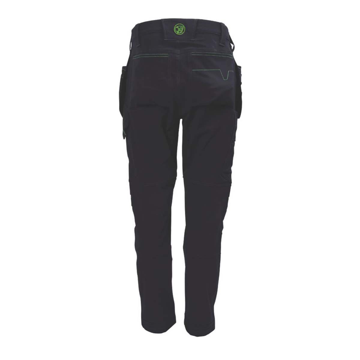 Work Trouser Mens Slim Fit Black Stretch Multi Pocket Breathable Cargo 34W 29L - Image 2