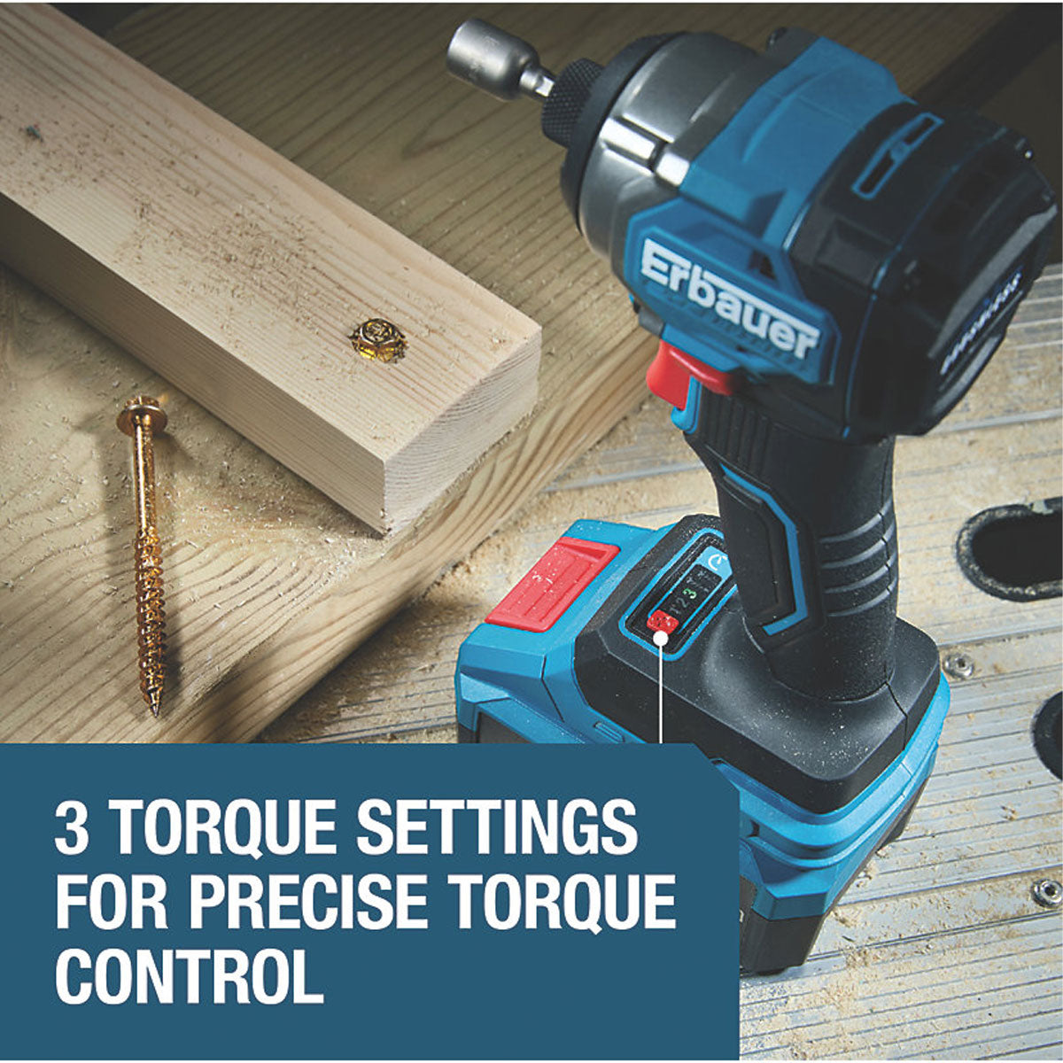 Erbauer Impact Driver Cordless 18V Li-Ion ERI1094IPD Brushless Compact Body Only - Image 7