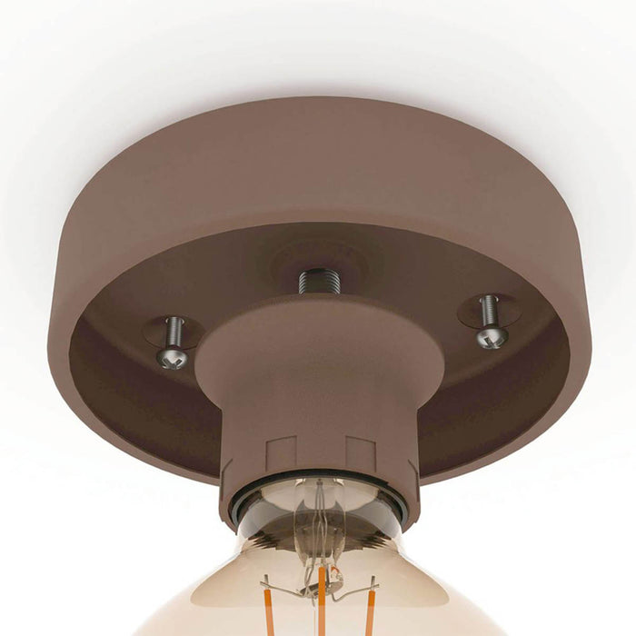 Ceiling Light Mocha Retro Rounded Dome Shade For Lower Ceilings Modern - Image 2