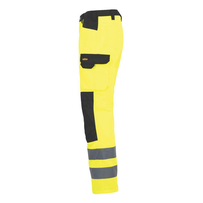 Hi-Vis Trousers Yellow Black Pockets Reflective Reinforced Knees 36" W 32" L - Image 4