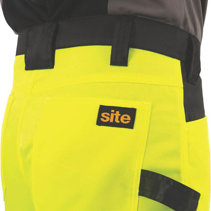 Hi-Vis Trousers Yellow Black Pockets Reflective Reinforced Knees 36" W 32" L - Image 6