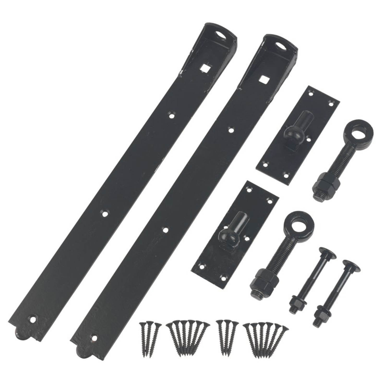 GateMate Black Straight Premium Adjustable Band & Hooks on Plate 165mm x 24" x 600mm 2 Pack - Image 2