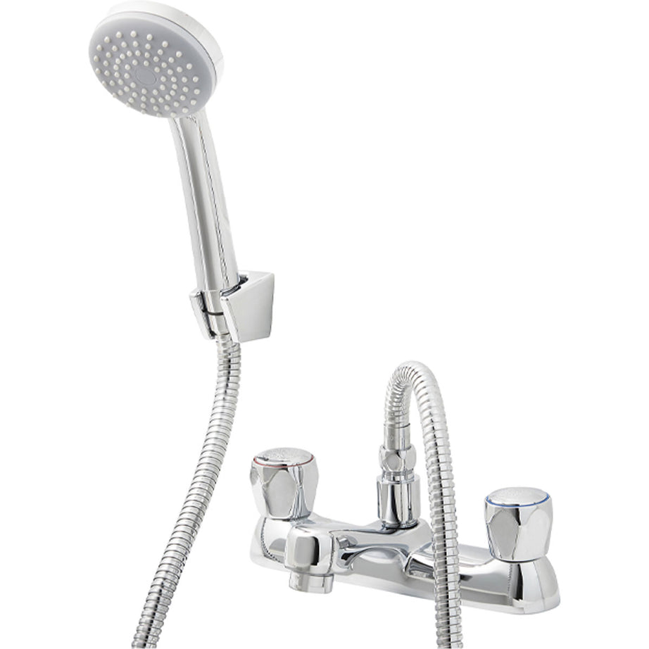 GoodHome Bath Shower Mixer Tap Calp Brass Chrome-plated 230x82x136mm - Image 1