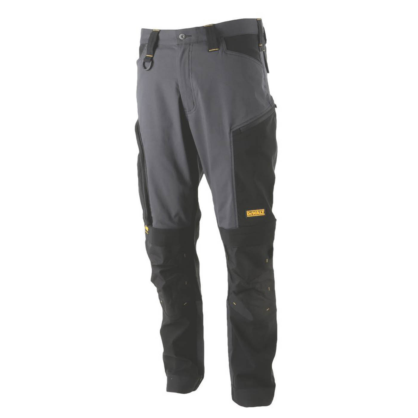 DeWalt Work Trouser Mens Twisted Leg Grey Black Breathable Multi Pockets 34W 31L - Image 1