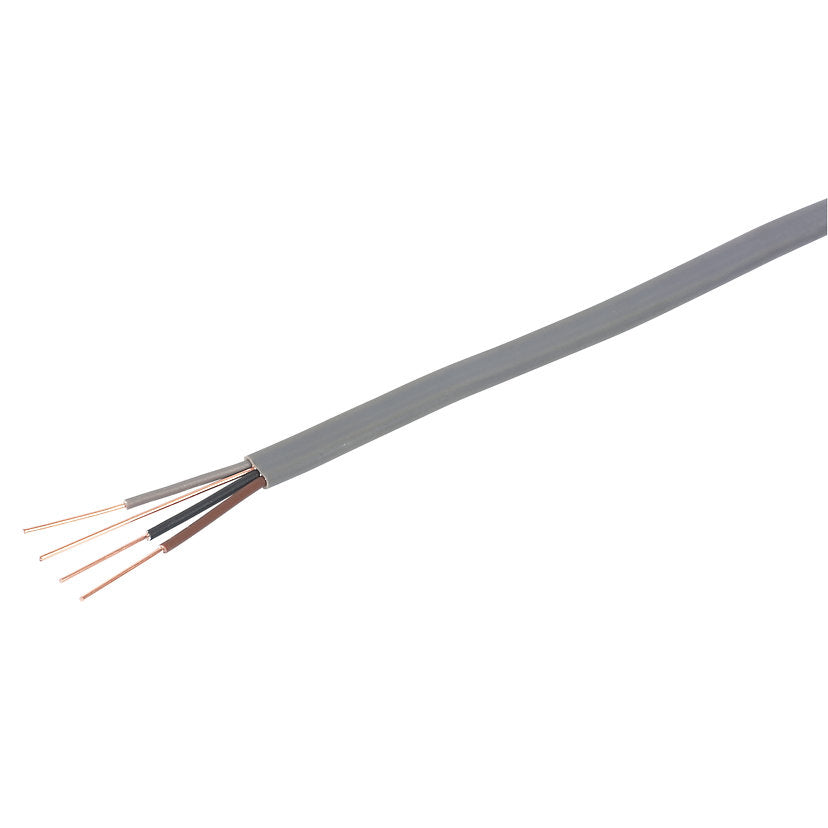 Prysmian Wiring Cable 6243YH Flat PVC 3-Core And Earth Grey Indoor 1mm² Drum 50m - Image 3