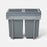 Pull Out Kitchen Wasrte Bin 2 Internal Containers Soft-Close Handle Grey 400mm - Image 1