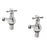 Bath Filler Pillar Taps Chrome Cross Head Bathroom Traditional Hot Cold Pair - Image 1