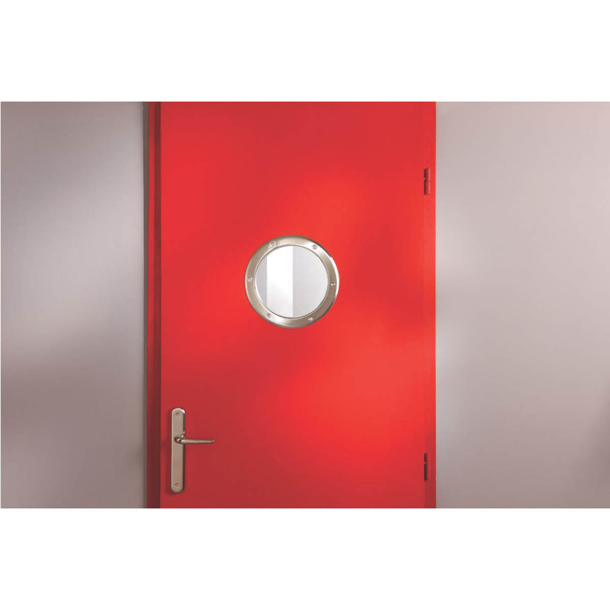 Mottez Porthole Vision Panel For Door Round 390mm Brushed Polished Steel - Image 3