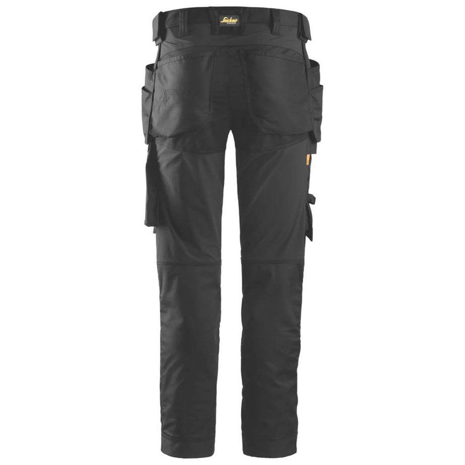 Snickers Mens Work Trousers Stretch Black Slim Fit Holster Pockets 36" W 30" L - Image 2