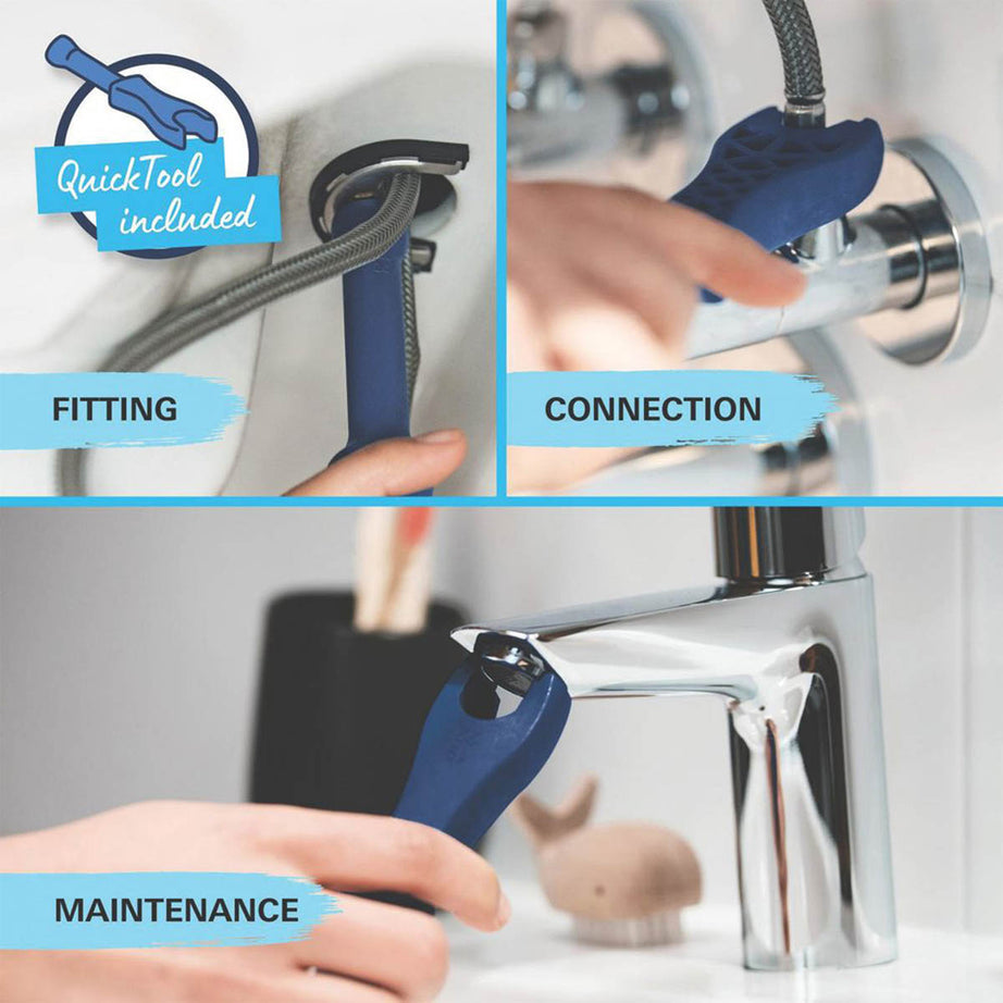 Grohe Bathroom Basin Tap Mono Mixer Matt Black Single Lever Pop Up Waste Modern - Image 5